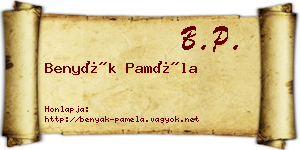 Benyák Paméla névjegykártya
